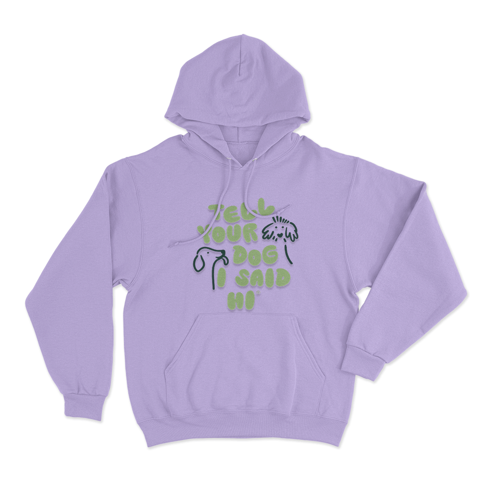 Tell Your Dog I Said Hi Dog Doodles Unisex Hoodie Purple Tell Your Dog I Said Hi Dog Doodles Unisex Hoodie Purple