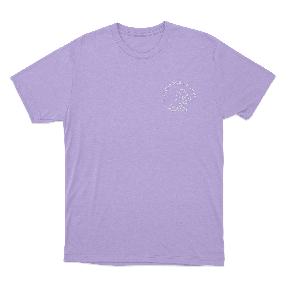 Tell Your Dog I Said Hi Line Art Dog Unisex T Shirt Purple Tell Your Dog I Said Hi Line Art Dog Unisex T Shirt Purple
