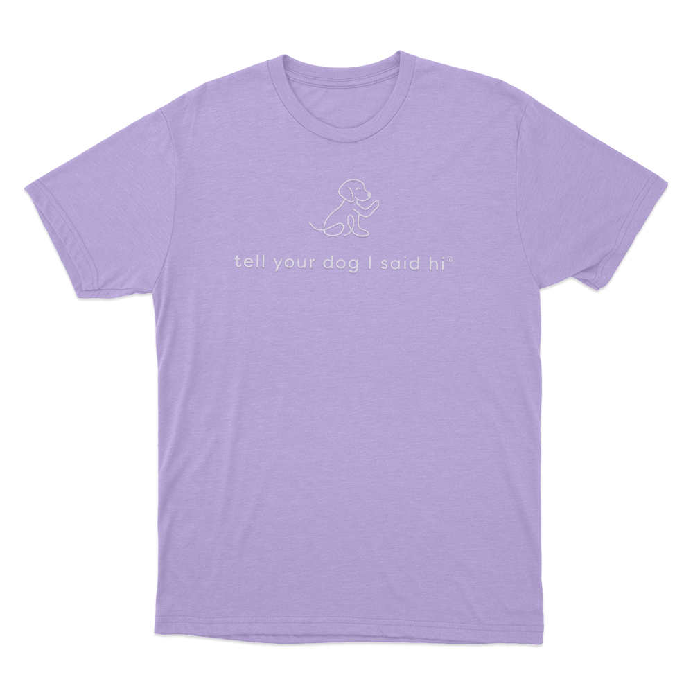 Tell Your Dog I Said Hi Line Art Unisex T Shirt Purple Tell Your Dog I Said Hi Line Art Unisex T Shirt Purple