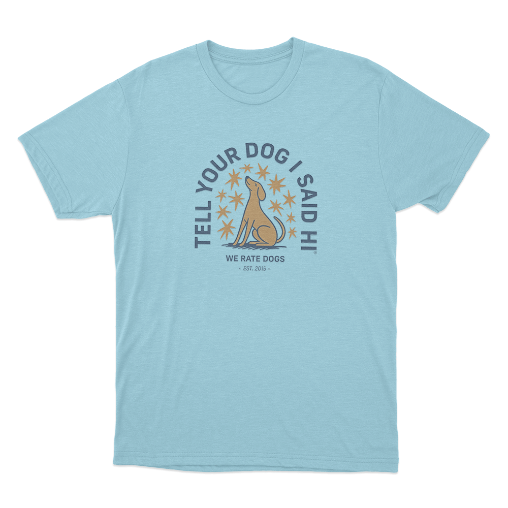 Tell Your Dog I Said Hi Star Emblem Unisex T Shirt Sky Blue Tell Your Dog I Said Hi Star Emblem Unisex T Shirt Sky Blue